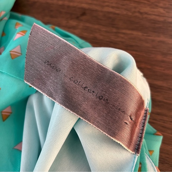 Moon Collection Teal Dress with Gold Patterns Size M - Picture 5 of 12